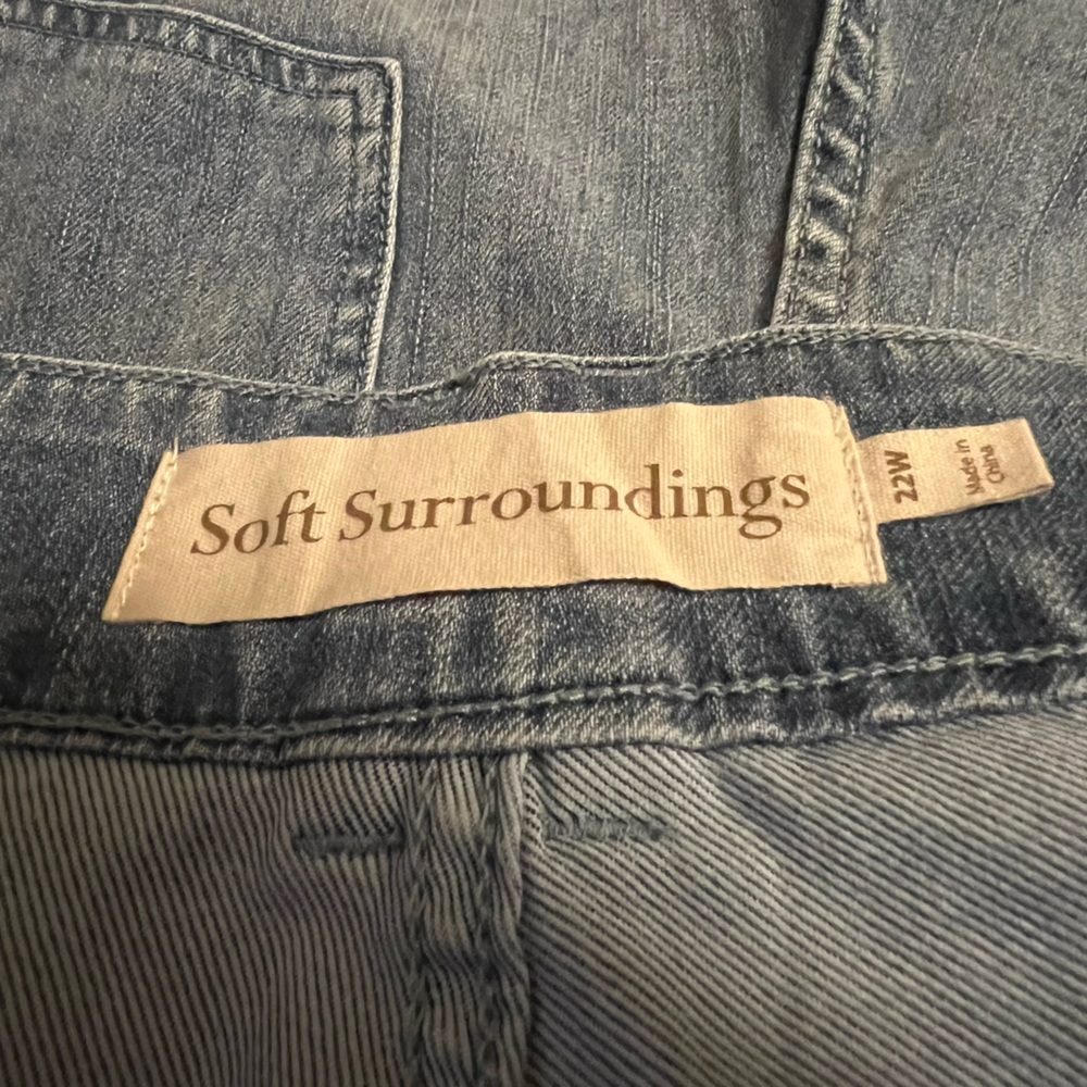 Soft Surroundings Ultimate Denim Belted Jeans Straight Leg Crop NWT Size 22W - Picture 12 of 13